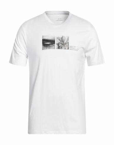 Armani Exchange Man T-shirt White Cotton Cover