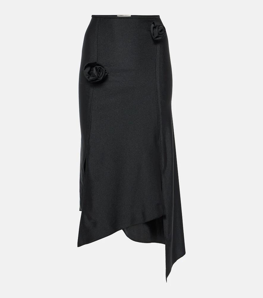 Coperni Floral-appliqué asymmetric midi skirt Cover