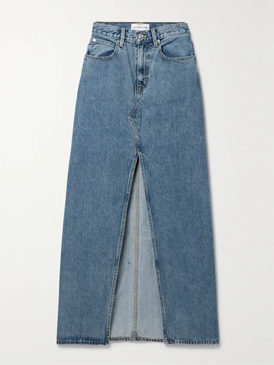 SLVRLAKE - Dallas Organic Denim Maxi Skirt - Blue Cover