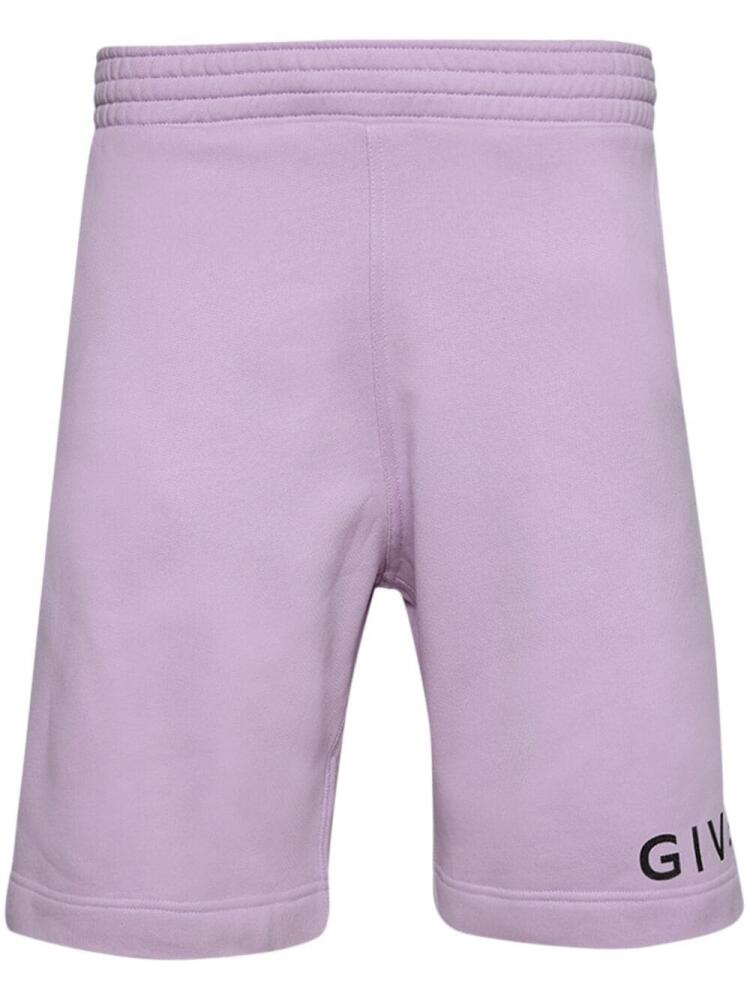 Givenchy logo-print cotton shorts - Purple Cover