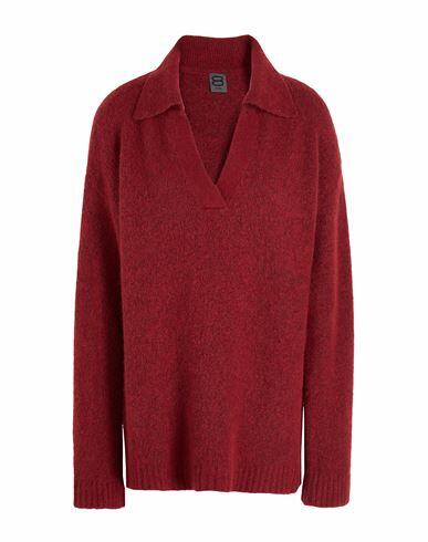 8 By Yoox Brushed Polo Neck Sweater Woman Sweater Brick red Recycled polyamide, Viscose, Wool, Elastane Cover