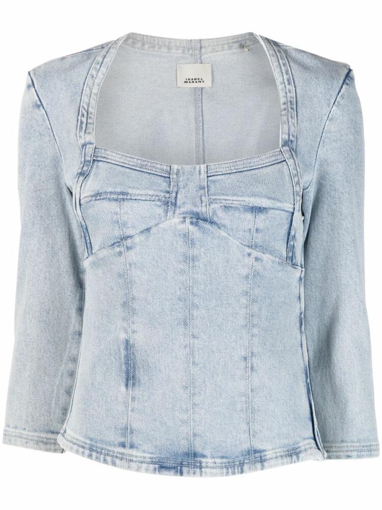 ISABEL MARANT corset-style denim top - Blue Cover