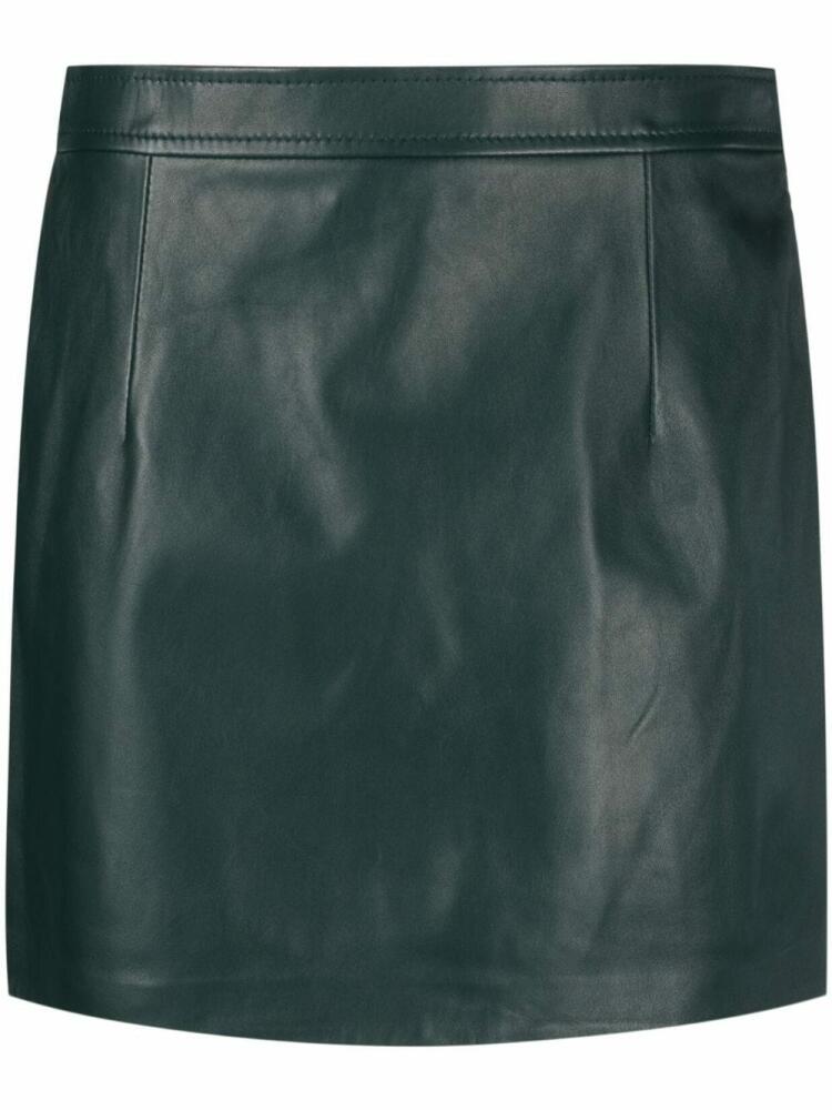 Marni high-waist mini leather skirt - Green Cover