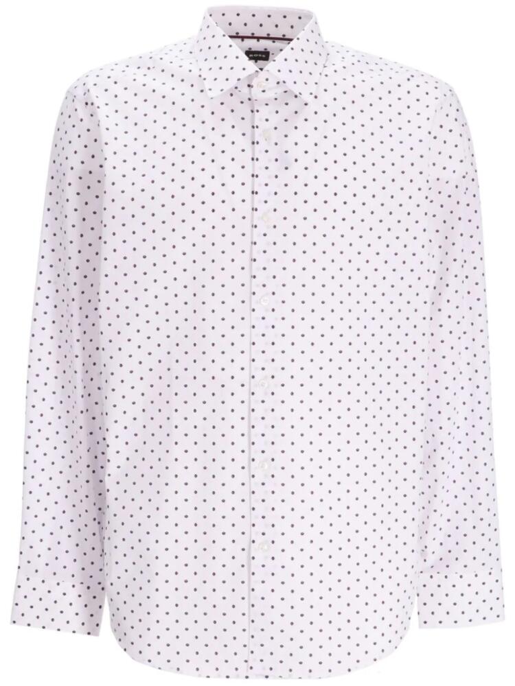 BOSS polka-dot print buttoned shirt - White Cover