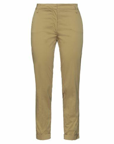 Manila Grace Woman Pants Military green Cotton, Elastane Cover