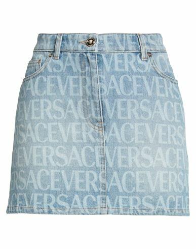 Versace Woman Denim skirt Blue Cotton Cover