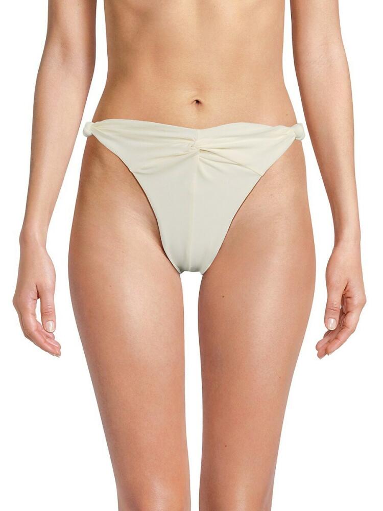 Andrea Iyamah Women's Gada Knotted Bikini Bottom - Ivory Cover