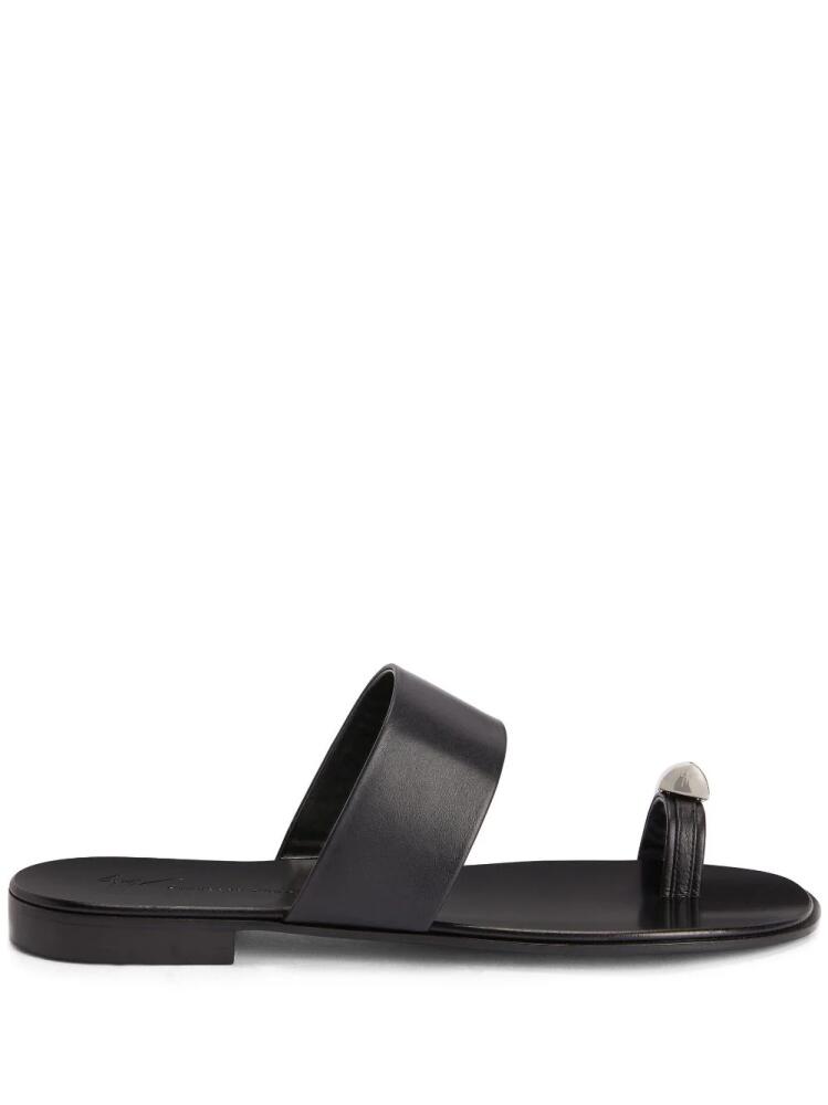 Giuseppe Zanotti Norbert leather slides - Black Cover