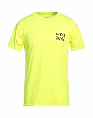 Livincool Man T-shirt Yellow Cotton Cover