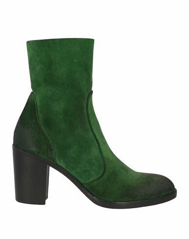 Strategia Woman Ankle boots Green Leather Cover