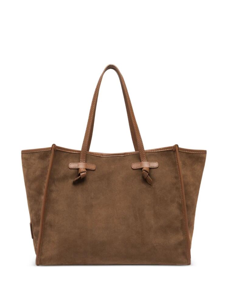 GIANNI CHIARINI Marcella suede tote bag - Brown Cover