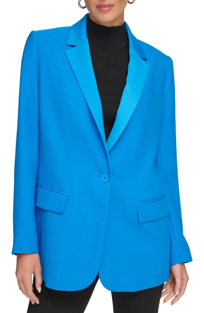 DKNY Satin Lapel Jacket in Electric Blue Cover