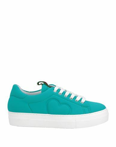 La Fille Des Fleurs Woman Sneakers Emerald green Textile fibers Cover