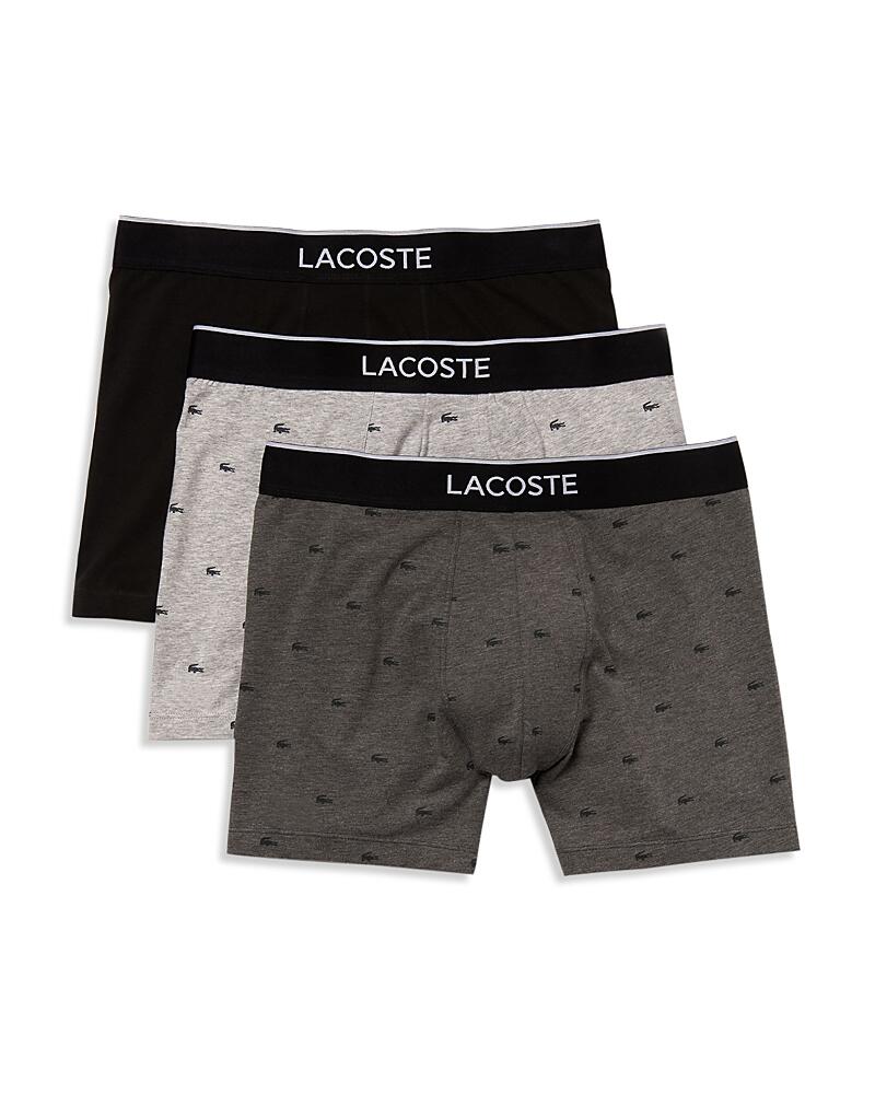 Lacoste Cotton Stretch Logo Waistband Long Boxer Briefs, Pack of 3 Cover