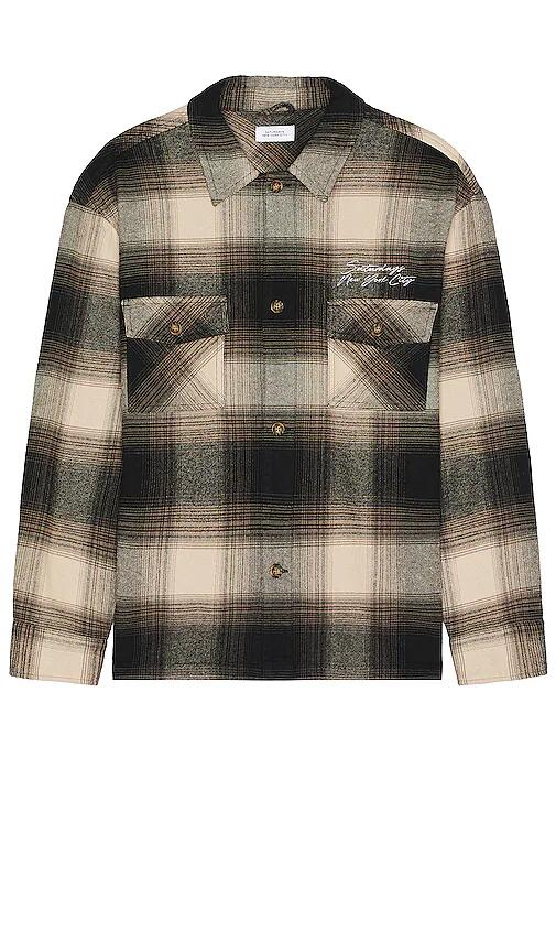 SATURDAYS NYC Driessen Flannel Overshirt in Grey Cover