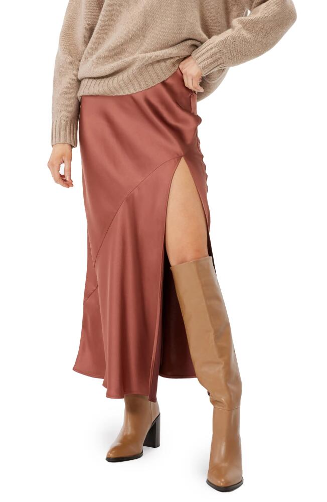 Sophie Rue Manhattan Satin Maxi Skirt in Rust Cover