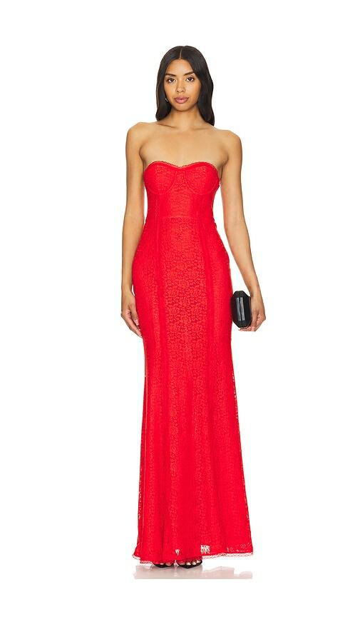 MAJORELLE Mari Elena Gown in Red Cover