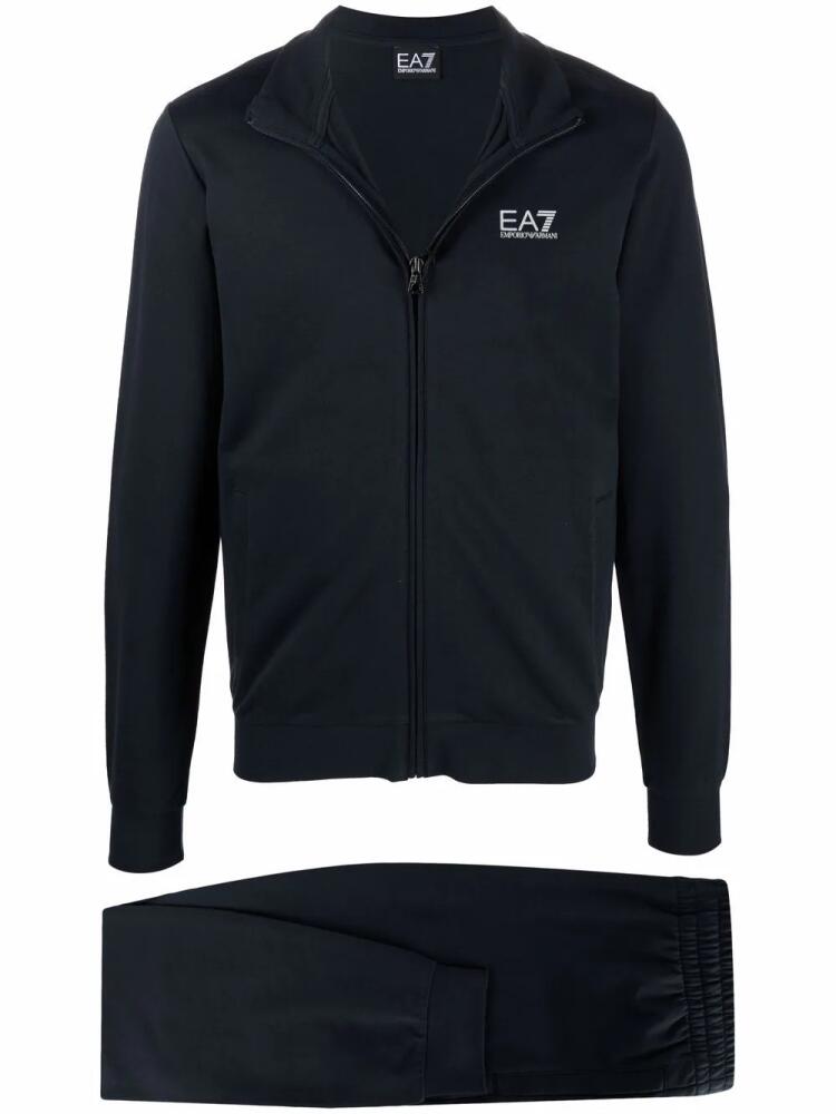 Ea7 Emporio Armani logo-print tracksuit set - Blue Cover