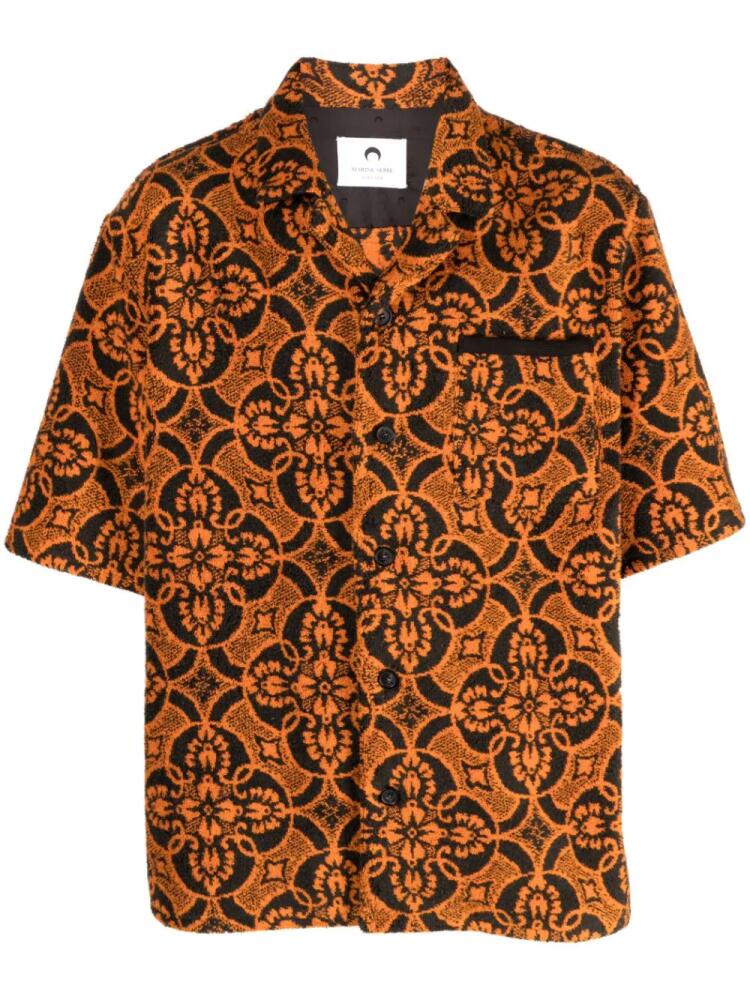 Marine Serre Oriental Towel-print.short-sleeve shirt - Orange Cover