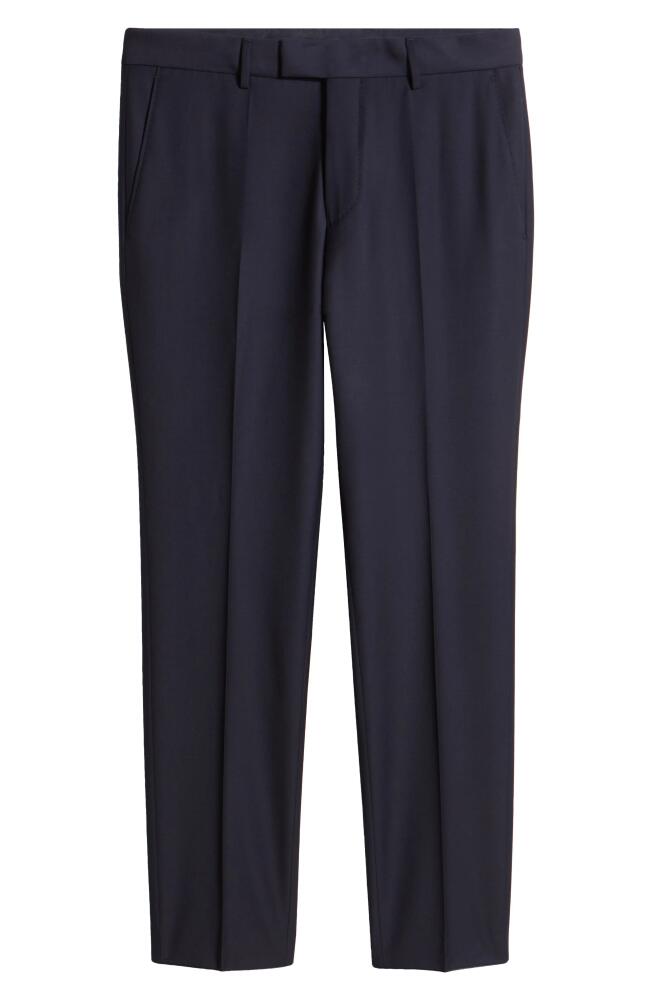 BOSS Glover Flat Front Stretch Wool Dress Pants in Navy Cover