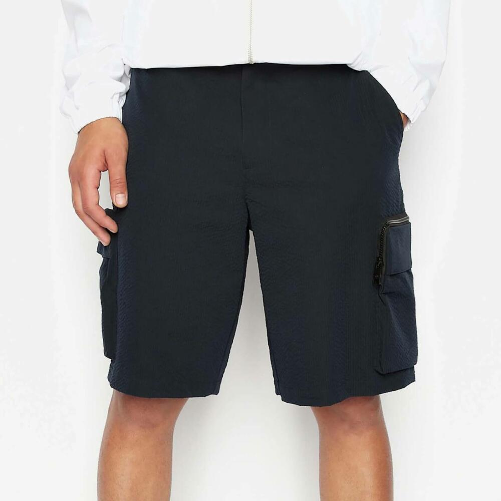 Armani Exchange Seersucker Zip Pocket Nylon Shorts Cover