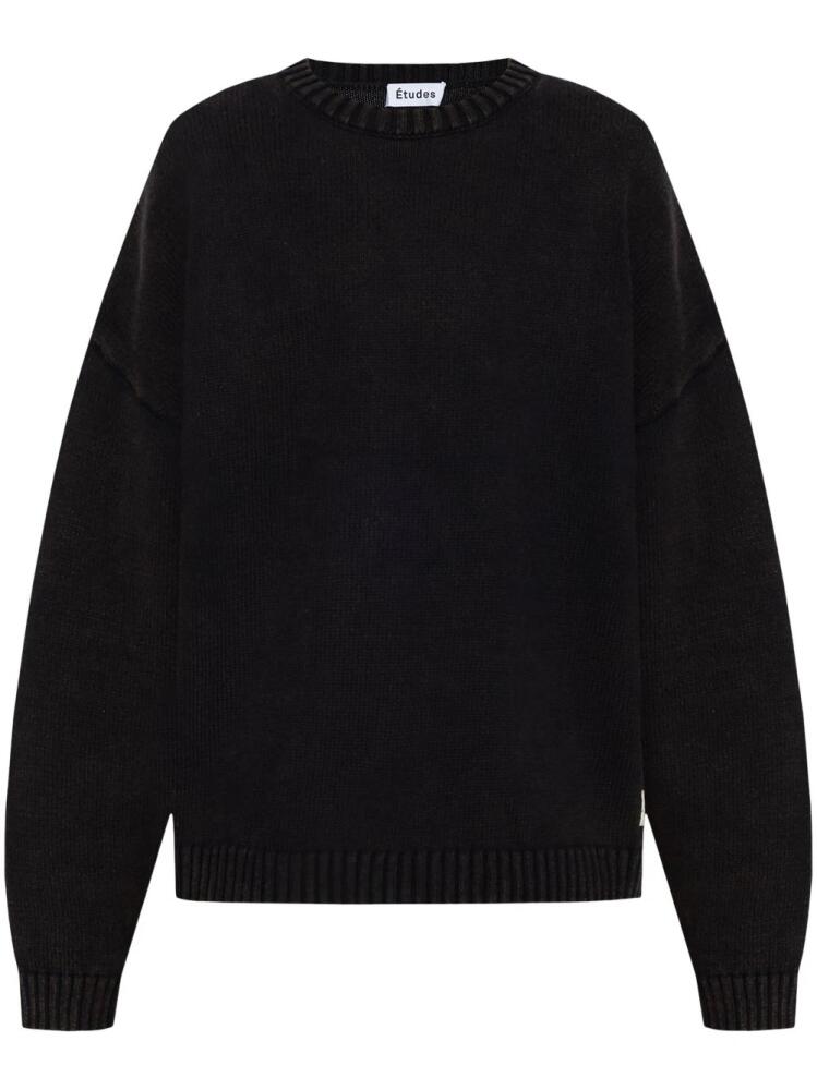 Etudes logo-appliqué cotton jumper - Black Cover