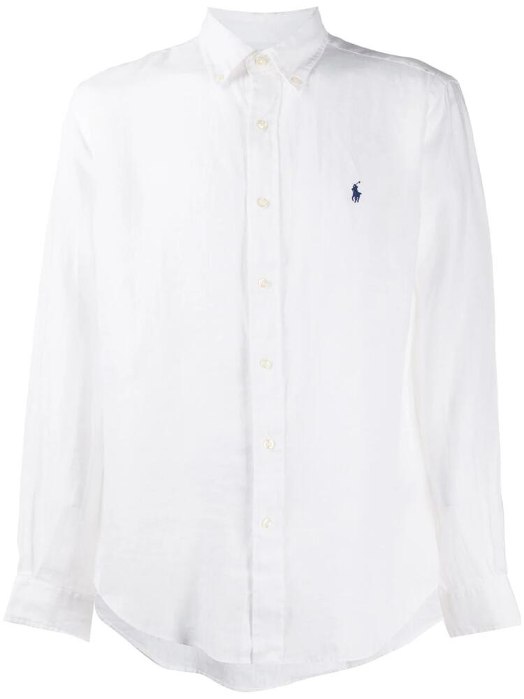 Polo Ralph Lauren linen logo embroidered shirt - White Cover