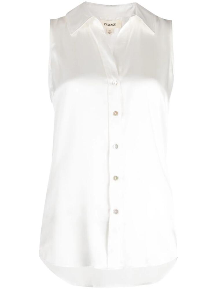 L'Agence Emmy sleeveless silk shirt - White Cover