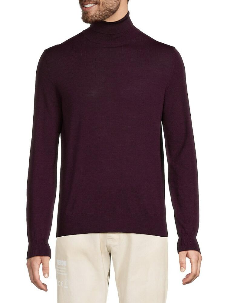 Bruno Magli Men's Classic Fit Merino Wool Turtleneck Sweater - Purple Cover