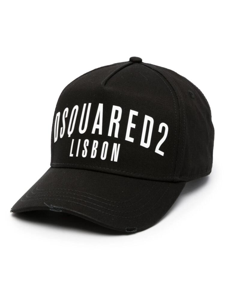 DSQUARED2 logo-print cotton baseball cap - Black Cover