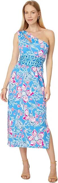 Lilly Pulitzer Helina One Shoulder Midi (Multi Bahamian Rhapsody Swim Engineered Knit Dress) Women's Dress Cover