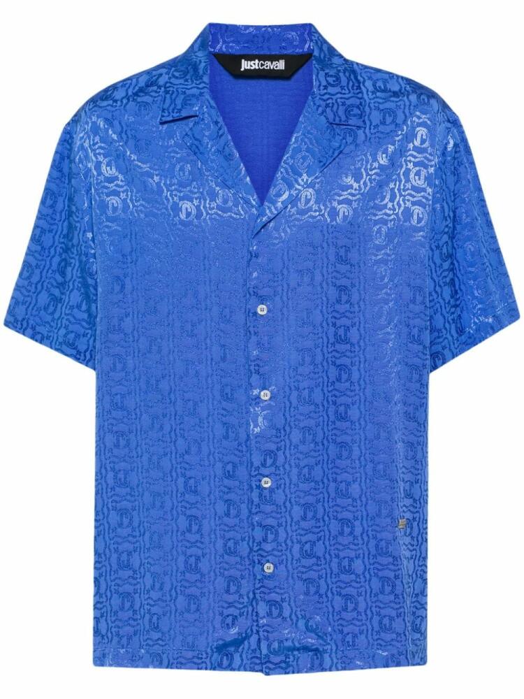 Just Cavalli logo-jacquard bowling shirt - Blue Cover