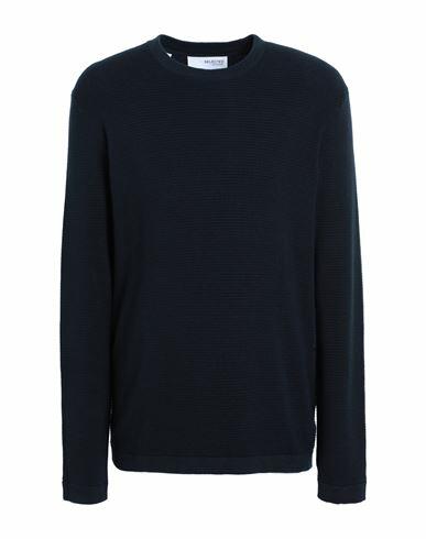 Selected Homme Man Sweater Midnight blue Organic cotton Cover