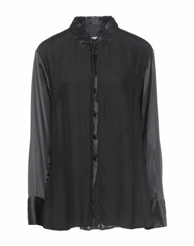 Vdp Collection Woman Shirt Black Acetate, Silk Cover