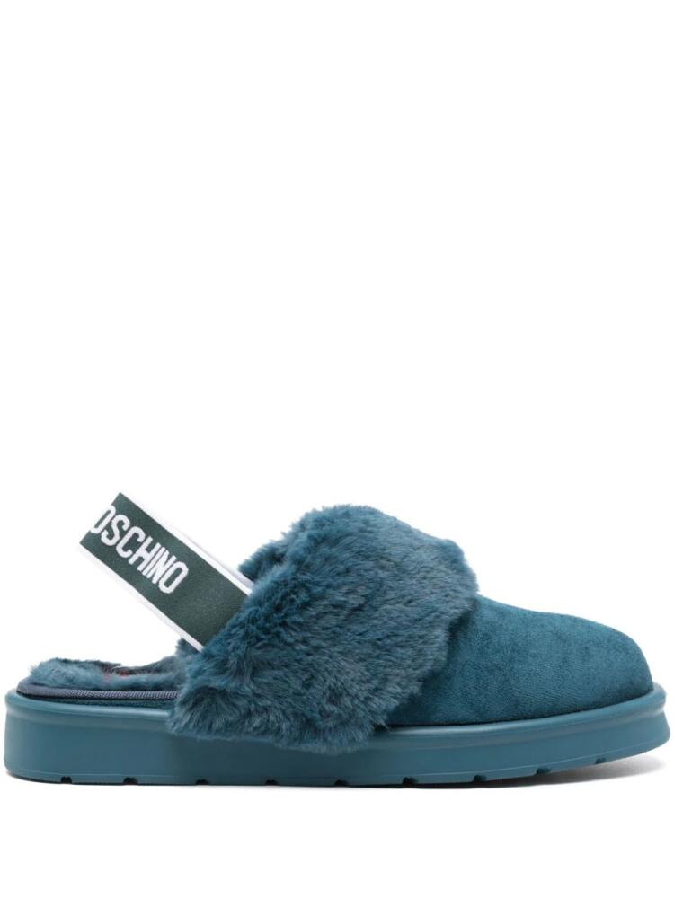 Love Moschino faux-suede slippers - Blue Cover