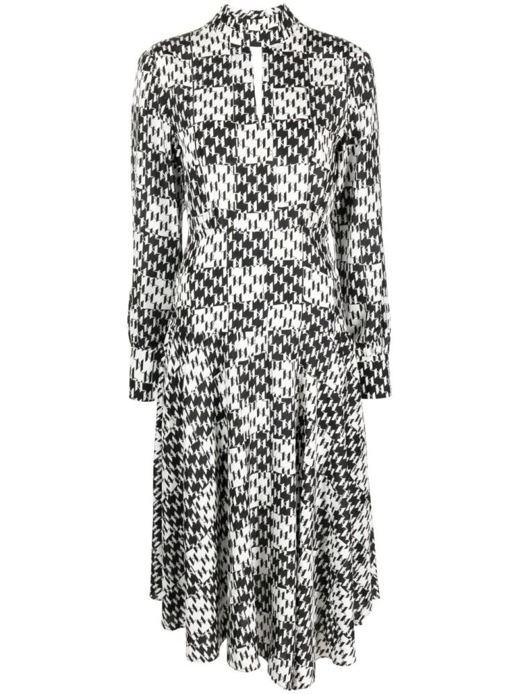 Karl Lagerfeld monogram-jacquard silk dress - Black Cover