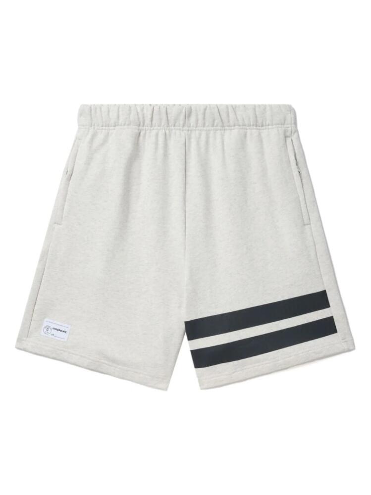 CHOCOOLATE striped cotton-fleece shorts - Neutrals Cover