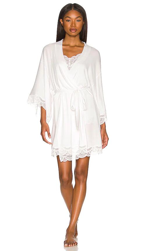 eberjey Mariana The Mademoiselle Kimono Robe in White Cover