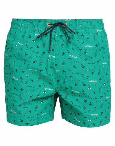 North Sails Man Swim trunks Emerald green Cotton, Polyamide Cover