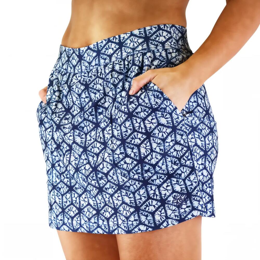 UV Skinz Active Swim Skirt in Shibori Tie-Dye Cover