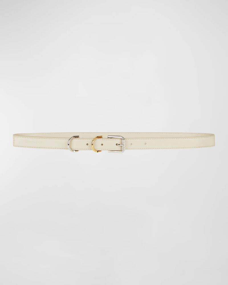 Givenchy Voyou Mixed-Metal Leather Skinny Belt Cover