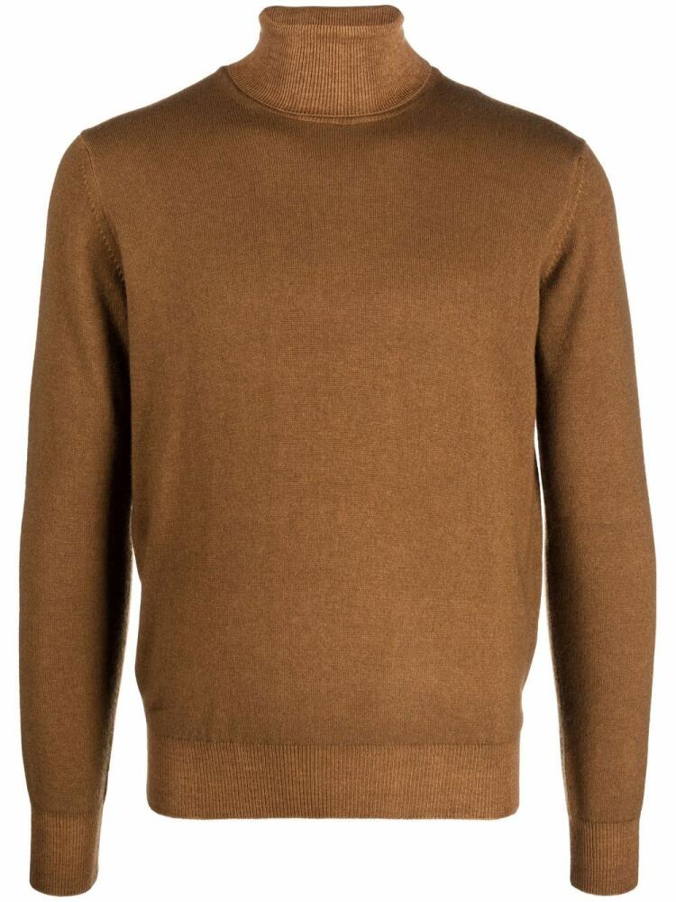 Dell'oglio roll-neck rib-trimmed jumper - Brown Cover