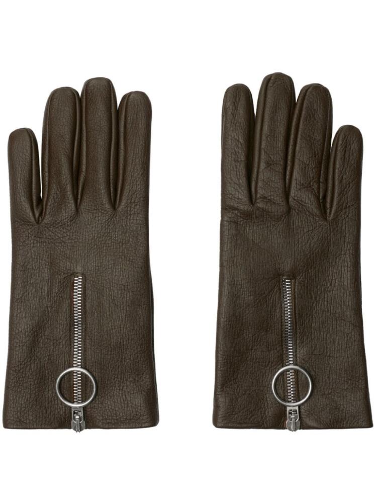 Burberry zipped leather gloves - Brown Cover