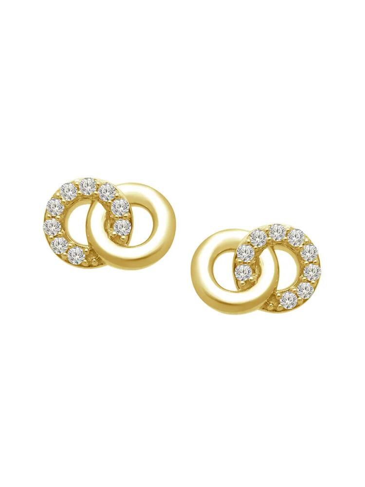 Verifine Women's Myra 18K Goldplated Sterling Silver & 0.15 TCW Diamond Circle Stud Earrings Cover