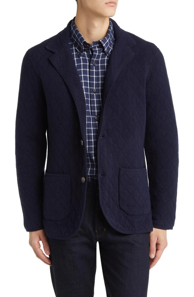 Brooks Brothers Quilted Wool Blend Knit Blazer in Navy Cover