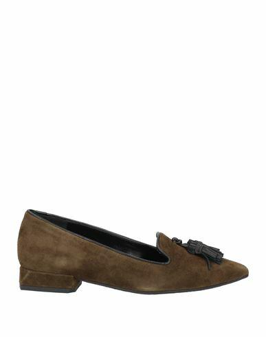 Lorenzo Mari Woman Loafers Khaki Soft Leather Cover