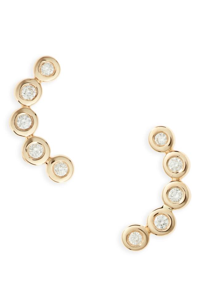 Dana Rebecca Designs Lulu Jack Curved Diamond Bezel Stud Earrings in Yellow Gold Cover