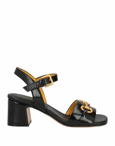 Mara Bini Woman Sandals Black Leather Cover