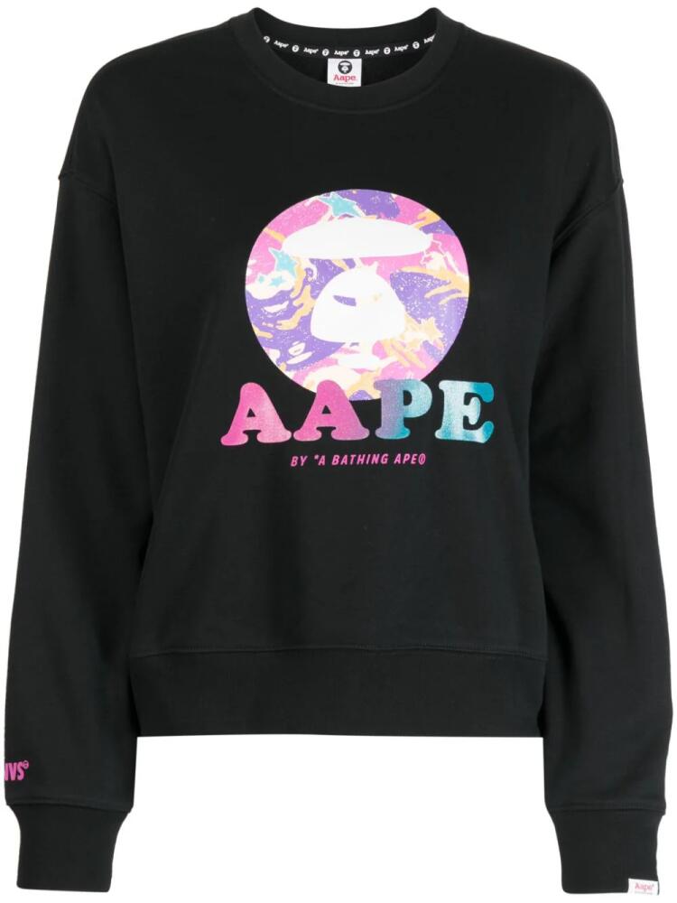 AAPE BY *A BATHING APE® logo-print crew-neck sweatshirt - Black Cover