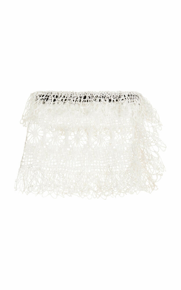 Diotima - Ames Crocheted Cotton Mini Skirt - White Cover